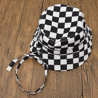 Harajuku Checkerboard Hat Black White Plaid Bucket  s HipHop Summer Cap 648747451275 eb-67671558